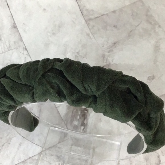 Hunter Green Velvet Handmade Headband - Picture 4 of 4